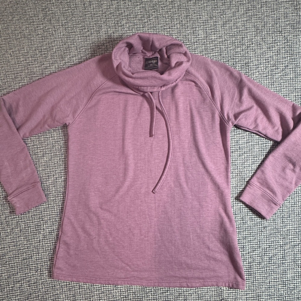 32 Degrees Heat Womens XS Mauve Pink Cowl Neck Raglan Sleeve Pullover Sweatshirt